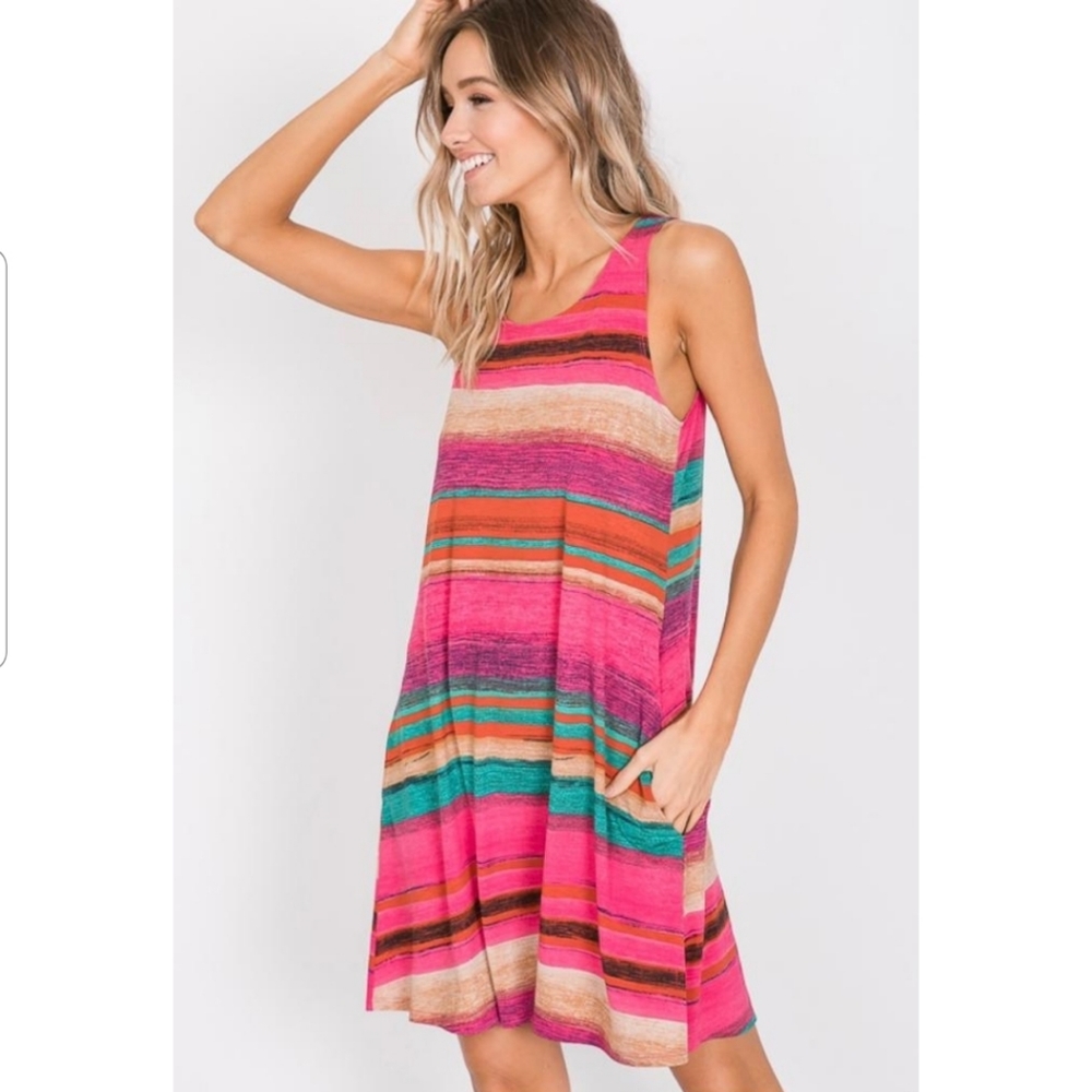 Casual warm toned summer dress